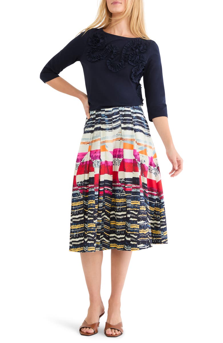 NIC+ZOE Ruffle Appliqué Knit Top, Alternate, color, Dark Indigo