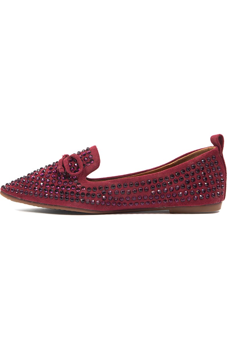 CHIC BY LADY COUTURE Sherry Embellished Bow Flat, Alternate, color, Wine