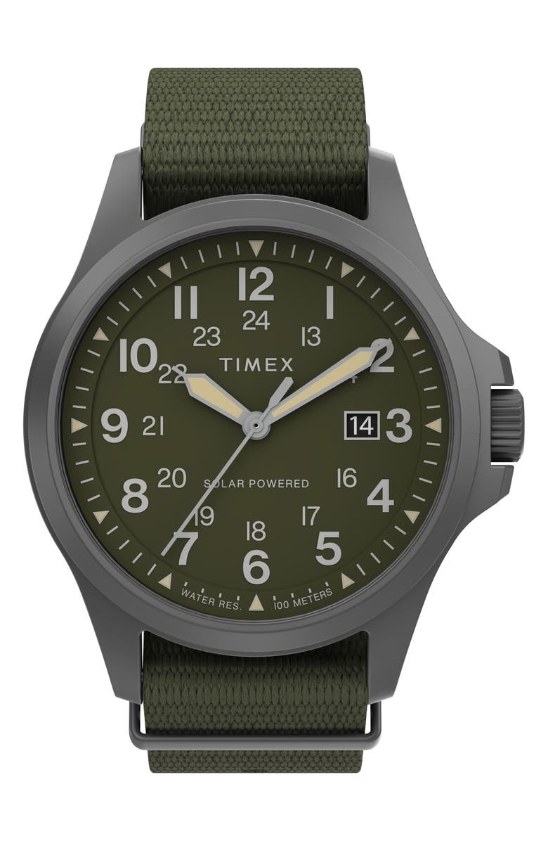 Timex<sup>®</sup> Expedition North Field Post Solar Webbing Strap Watch, 41mm, Main, color,