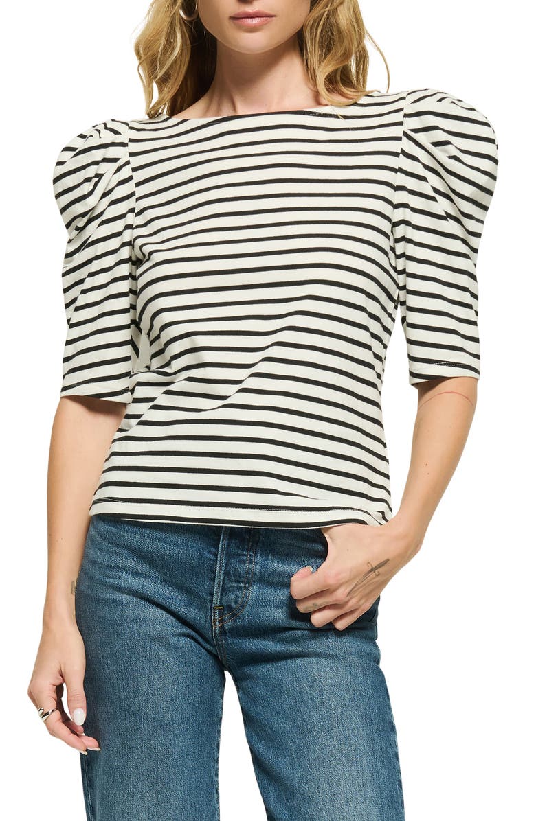 Nation LTD Emery Stripe Boat Neck Top, Main, color, Cross Walk Stripe