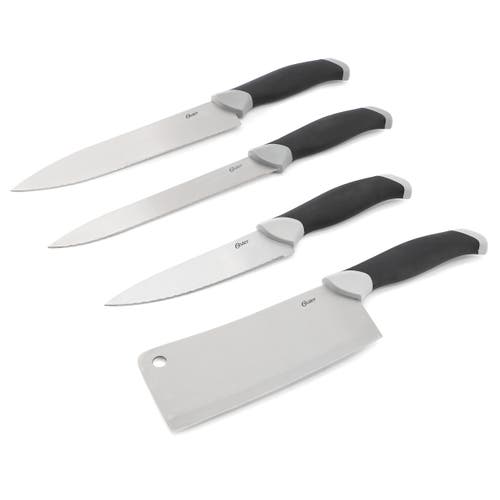 Oster Lindbergh 22 Piece Stainless Steel Cutlery Set With Storage Block In Black