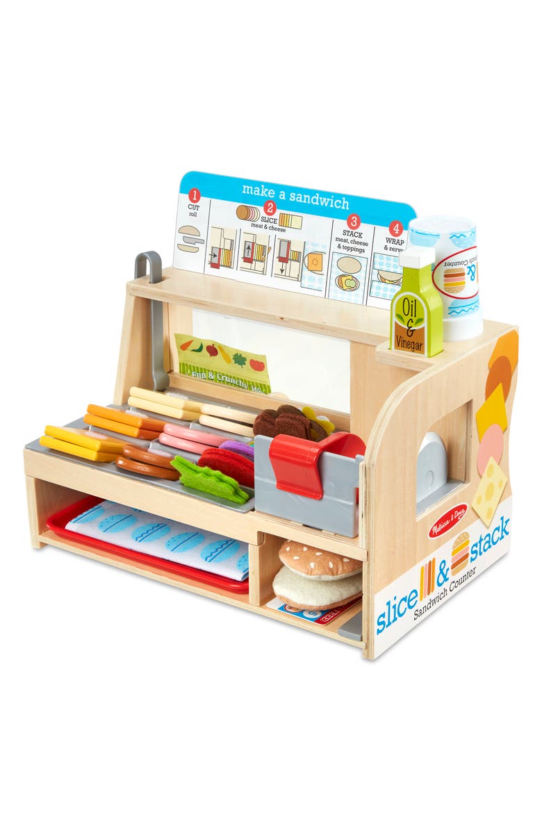 Melissa & Doug Slice & Stack 52-Piece Sandwich Counter Playset, Main, color,
