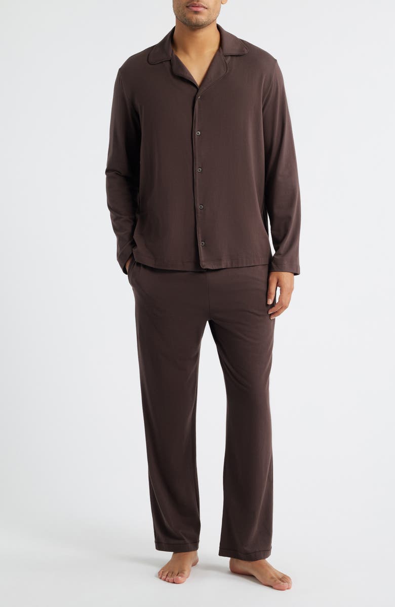 SKIMS Jersey Pajamas, Main, color, Espresso