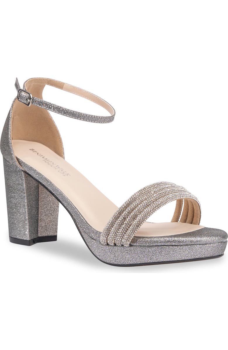 Touch Ups Parker Ankle Strap Platform Sandal, Main, color, Pewter