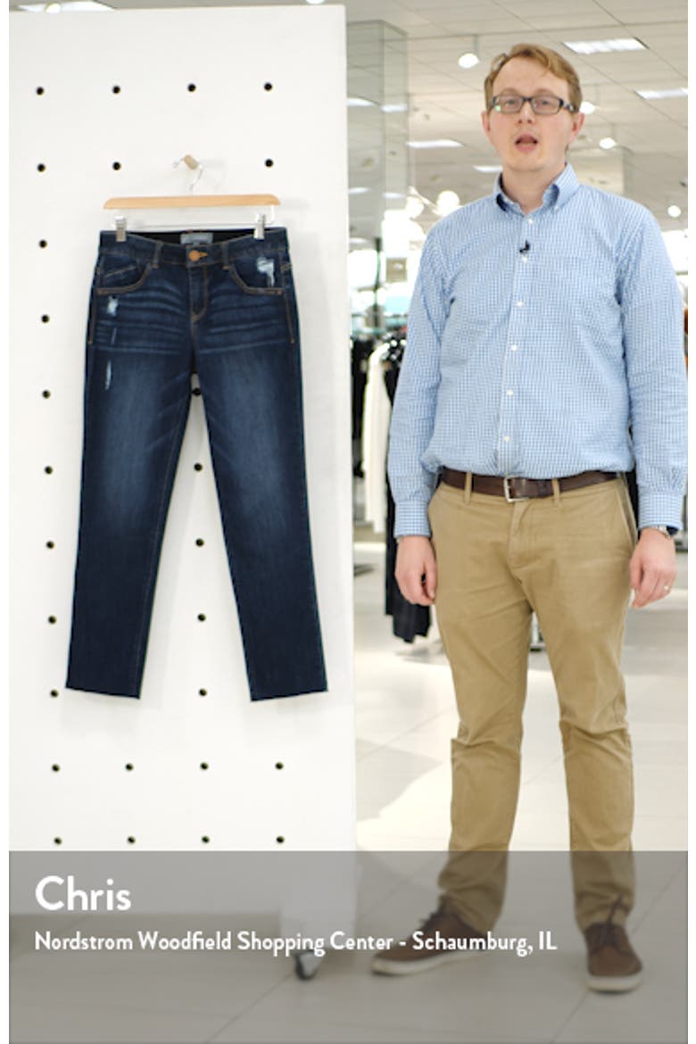 Ab-Solution Raw Hem Girlfriend Jeans (Nordstrom Exclusive) video