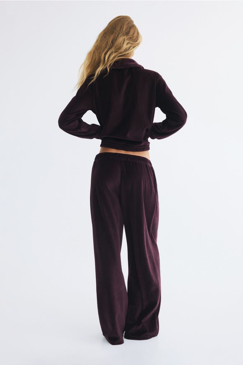 Velour Joggers, Alternate, color, Dark purple