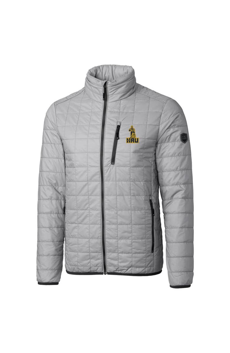 Cutter & Buck Gray Northern Arizona Lumberjacks Primary Team Logo Rainier PrimaLoft Eco Insulated Full-Zip Puffer Jacket, Alternate, color,