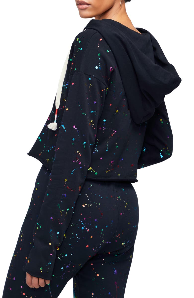 Wildfox Ray Foil Splatter Cotton Blend Hoodie, Alternate, color,