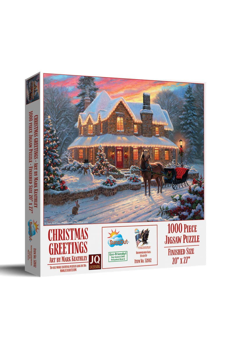 Sunsout Christmas Greetings 1000 piece Jigsaw Puzzle for Adults, Main, color, 