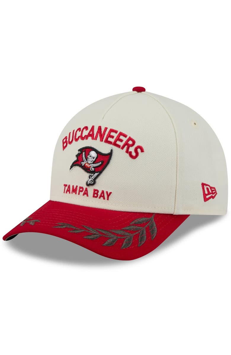 New Era Men's New Era Cream/Red Tampa Bay Buccaneers 2025 NFL Draft 9FORTY A-Frame M-Crown Adjustable Hat, Main, color, Cream