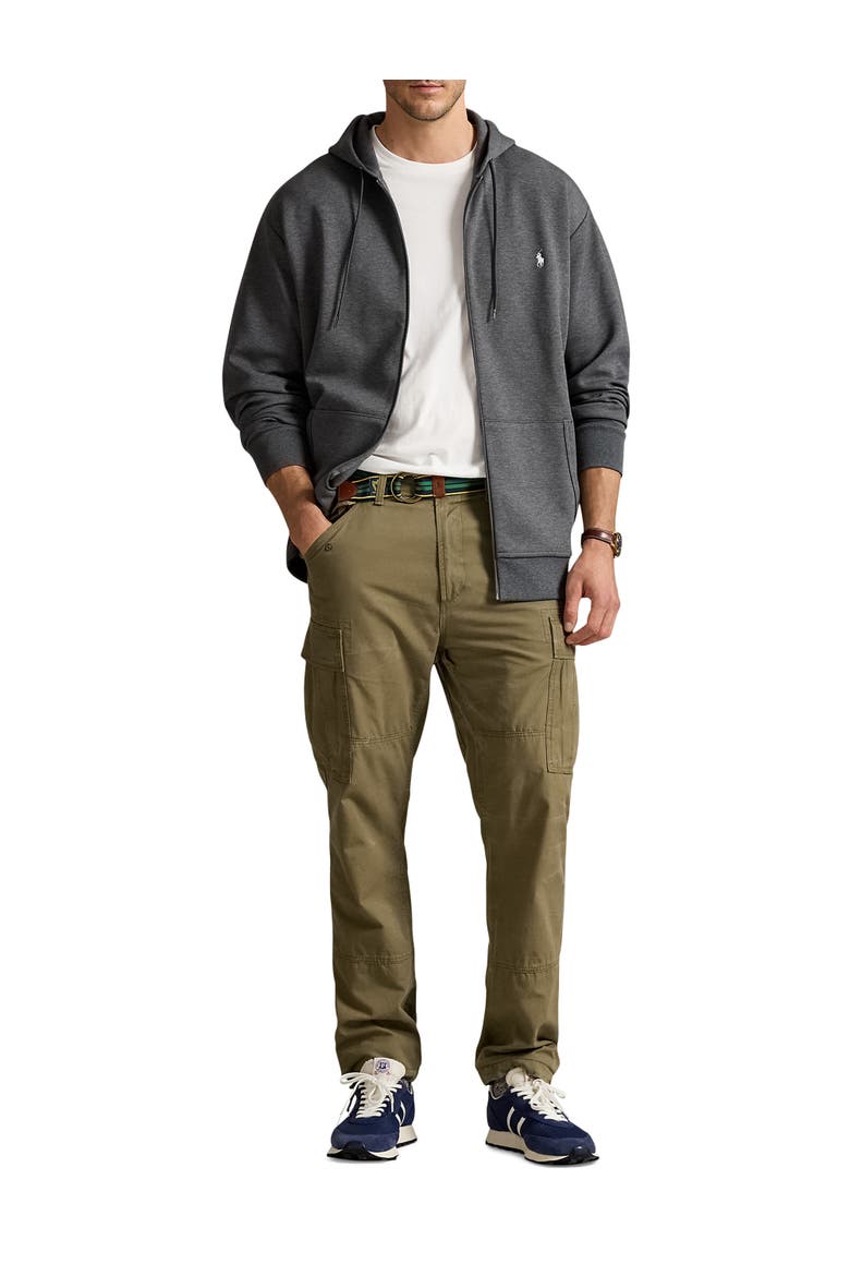 Big & Tall Double-Knit Full-Zip Hoodie, Alternate, color, BARCLAY HEATHER