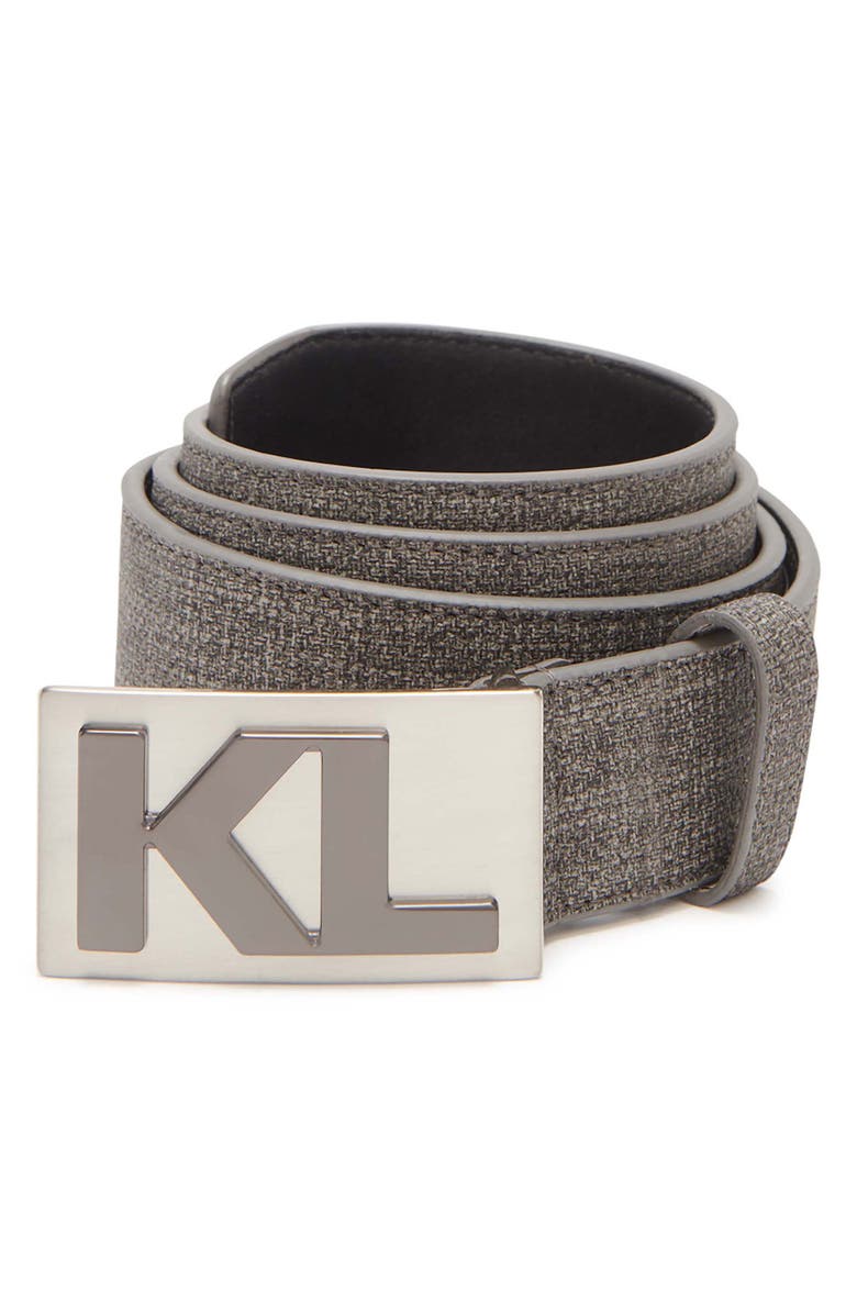 KARL LAGERFELD PARIS KL Initial Plaque Belt, Main, color, 