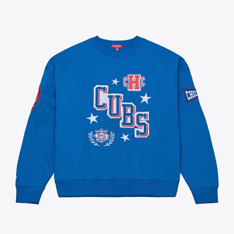 Women's Mitchell & Ness  Royal Chicago Cubs Pep Rally Sweatshirt