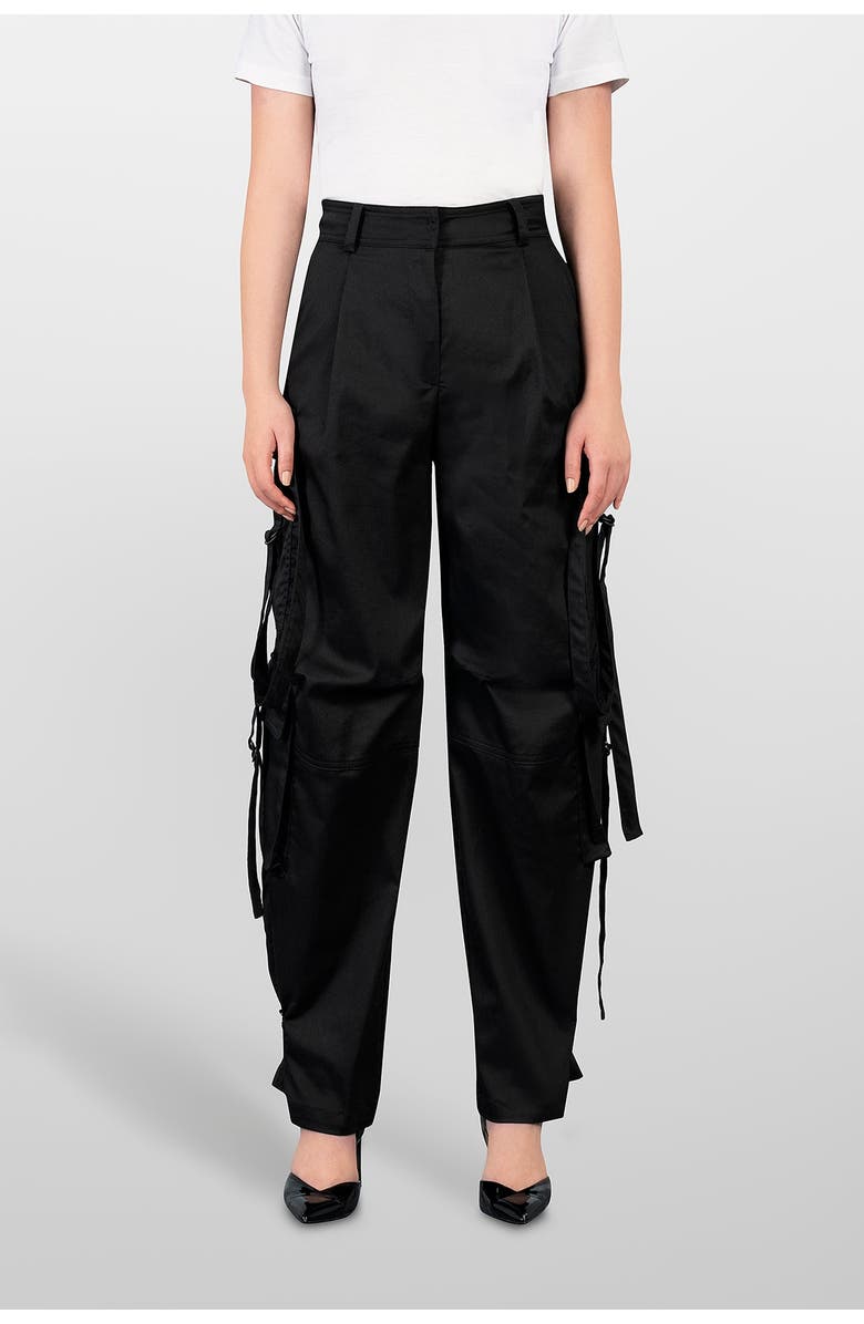 LAURA APARICIO Maxi Cargo Pocket Pants, Main, color, Black