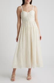 ZOE AND CLAIRE Floral Appliqué Midi Dress