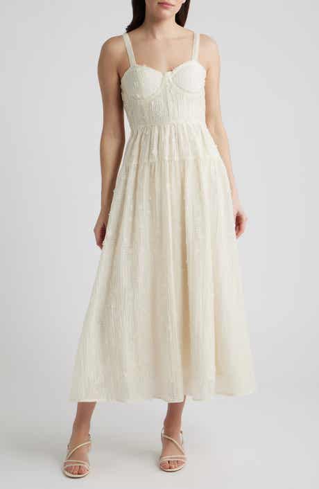 Floral Appliqué Midi Dress