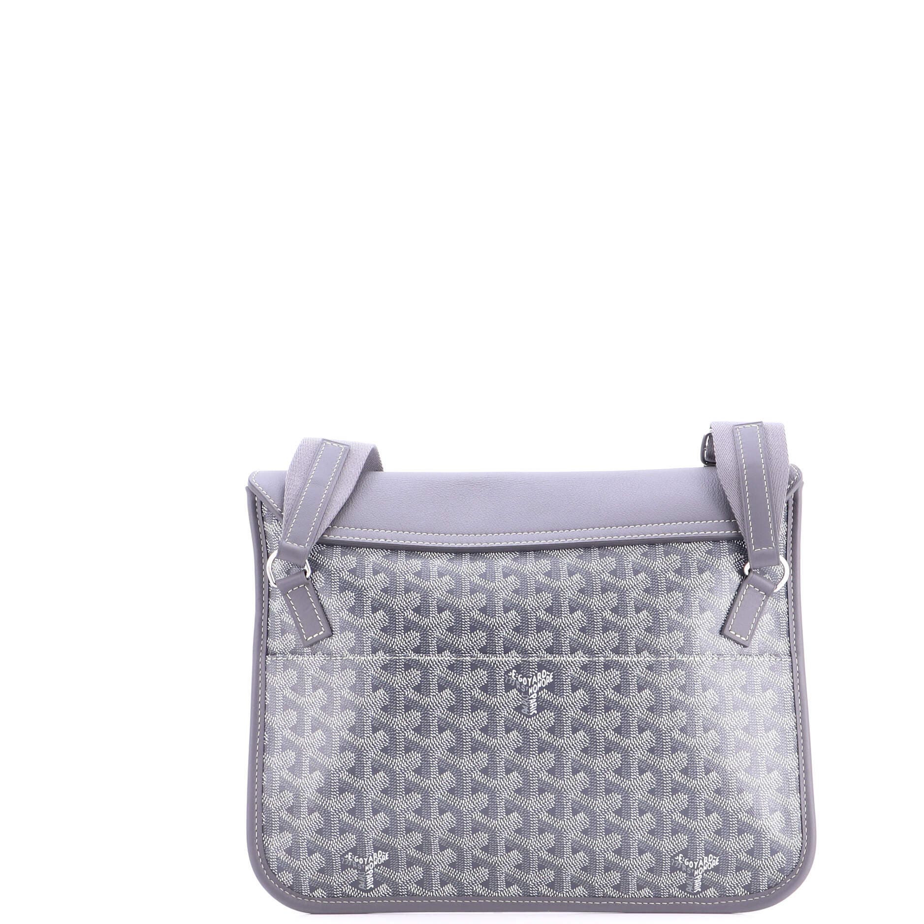 Pre-Owned Goyard Coursier Messenger Bag Coated Canvas and Leather, Alternate, color, Gray