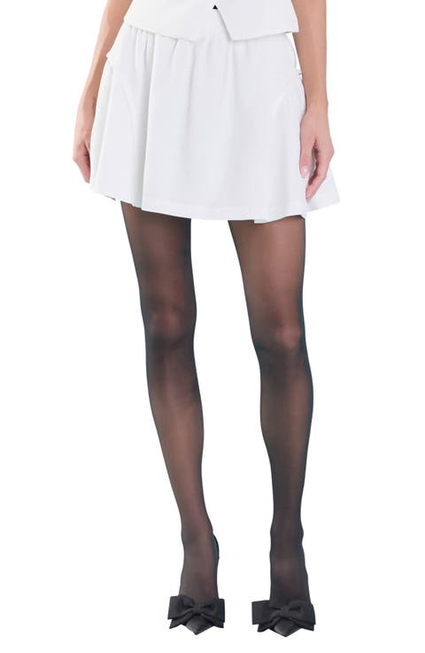 High Waist Cotton & Linen Miniskirt