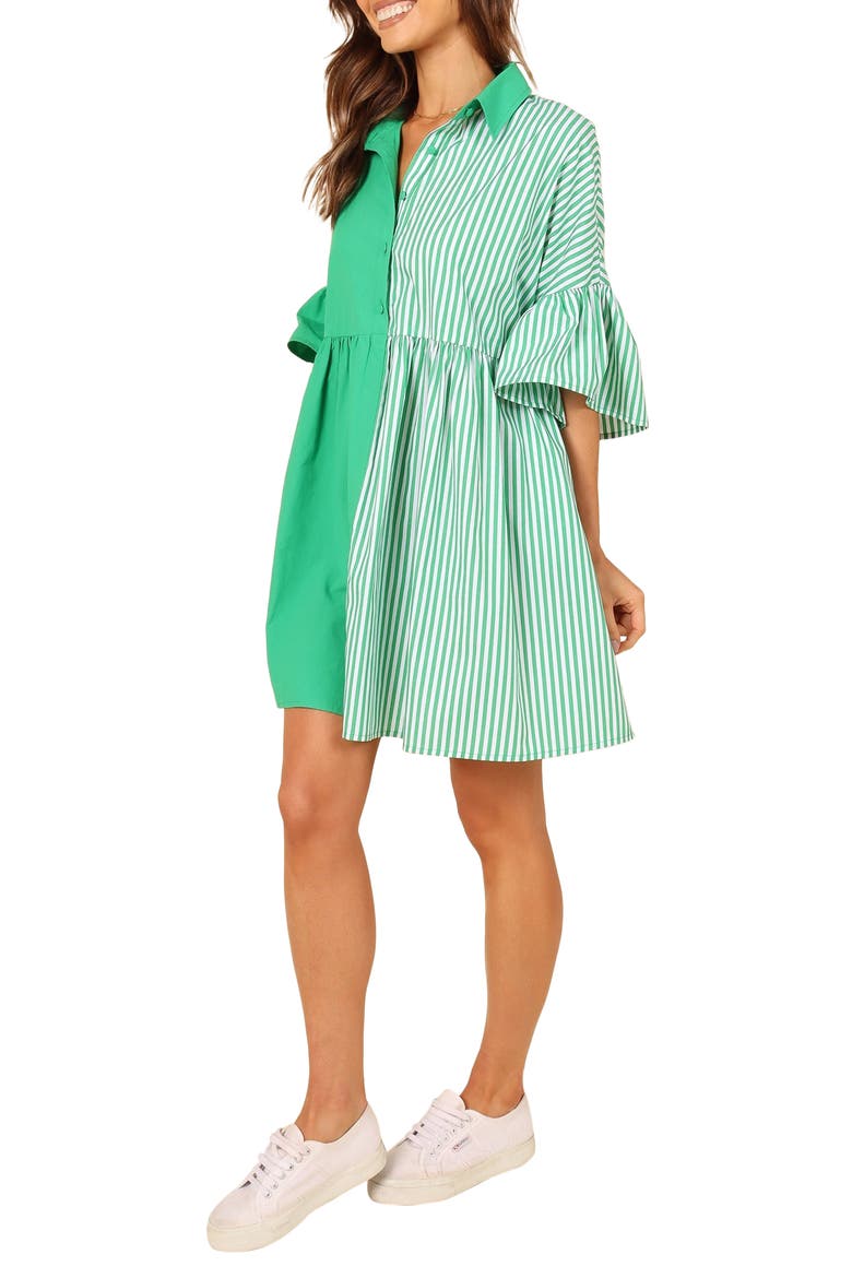 Didi Empire Waist Shirtdress, Alternate, color, GREEN STRIPE