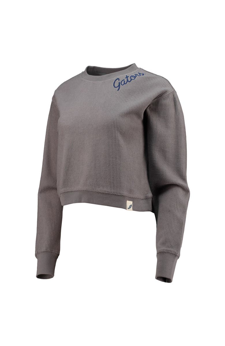 LEAGUE COLLEGIATE WEAR Women's League Collegiate Wear Charcoal Florida Gators Corded Timber Cropped Pullover Sweatshirt, Alternate, color,