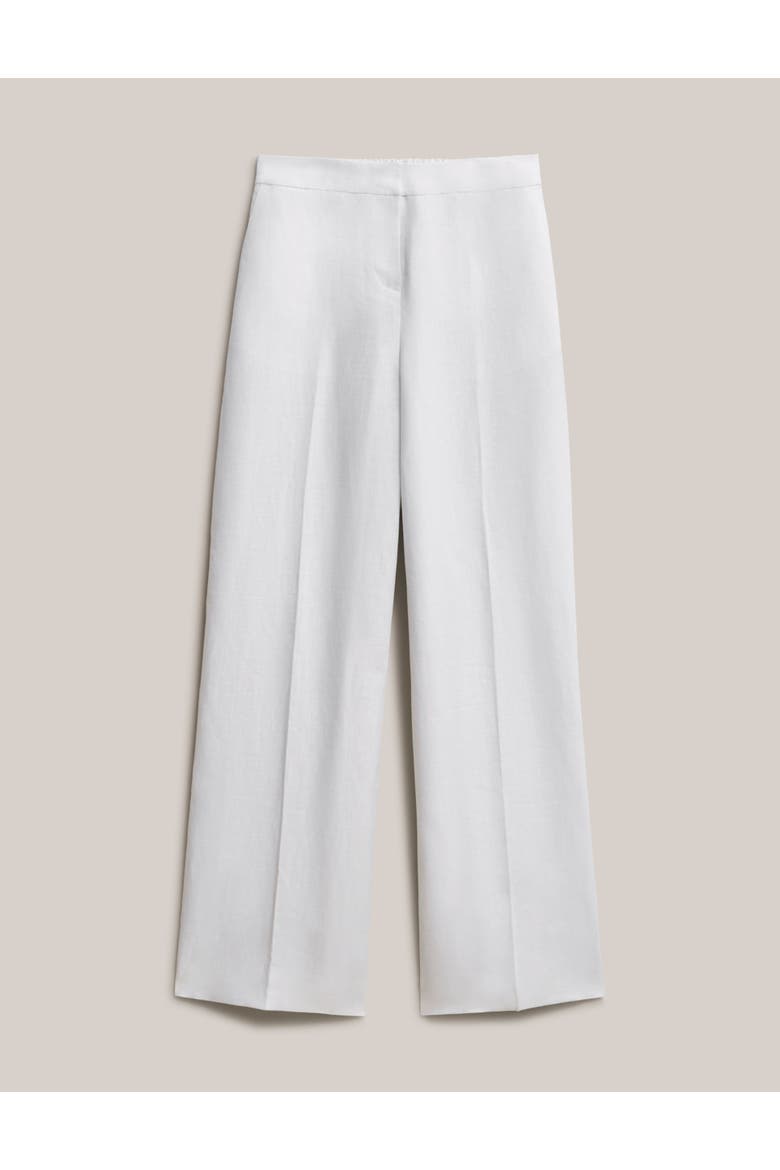 Alessia High-Waist Linen Trousers, Alternate, color, White