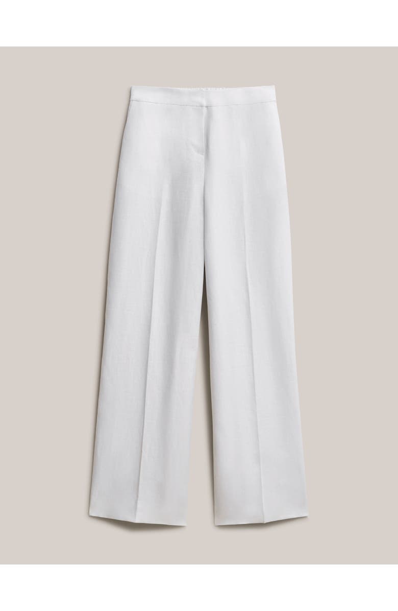 HOBBS LONDON Alessia High-Waist Linen Trousers, Alternate, color, White