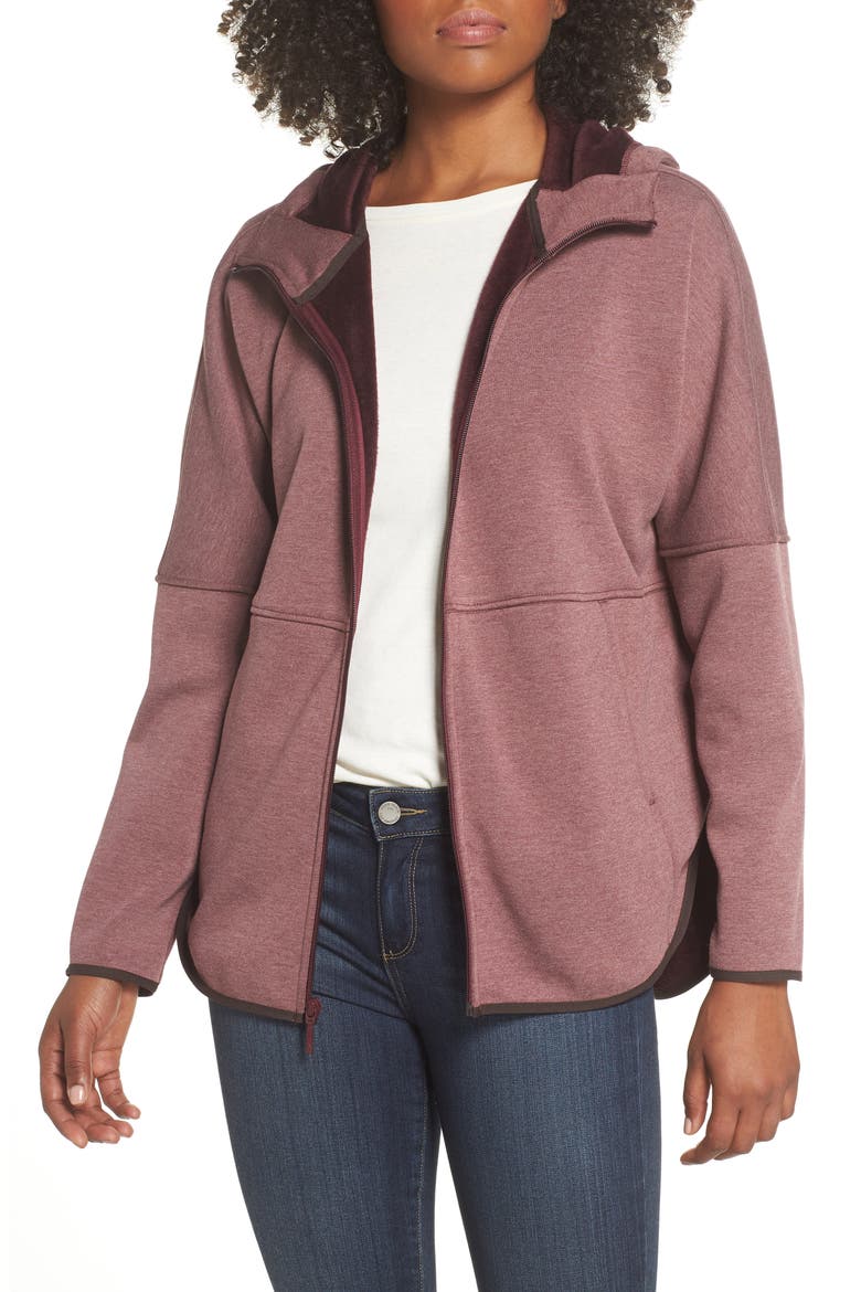 Cozy Slacker Jacket, Main, color, FIG HEATHER