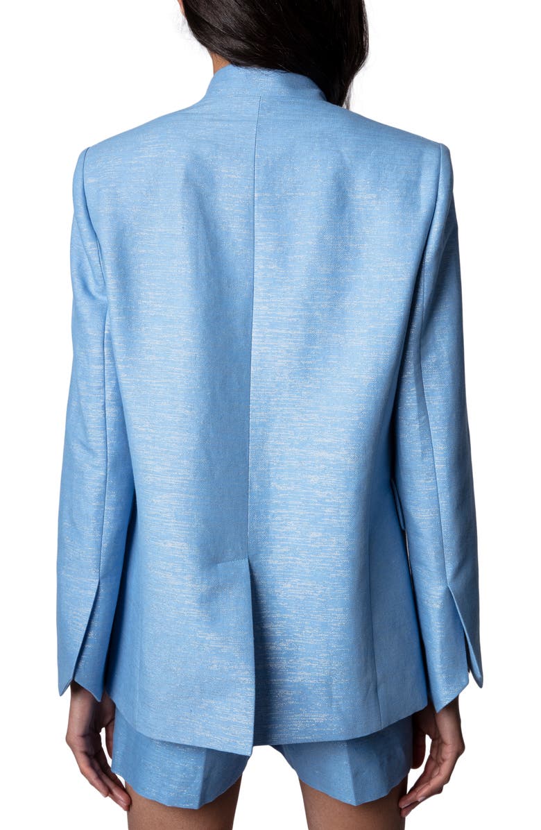Zadig & Voltaire Very Lin Sparkle Blazer, Alternate, color, Azur