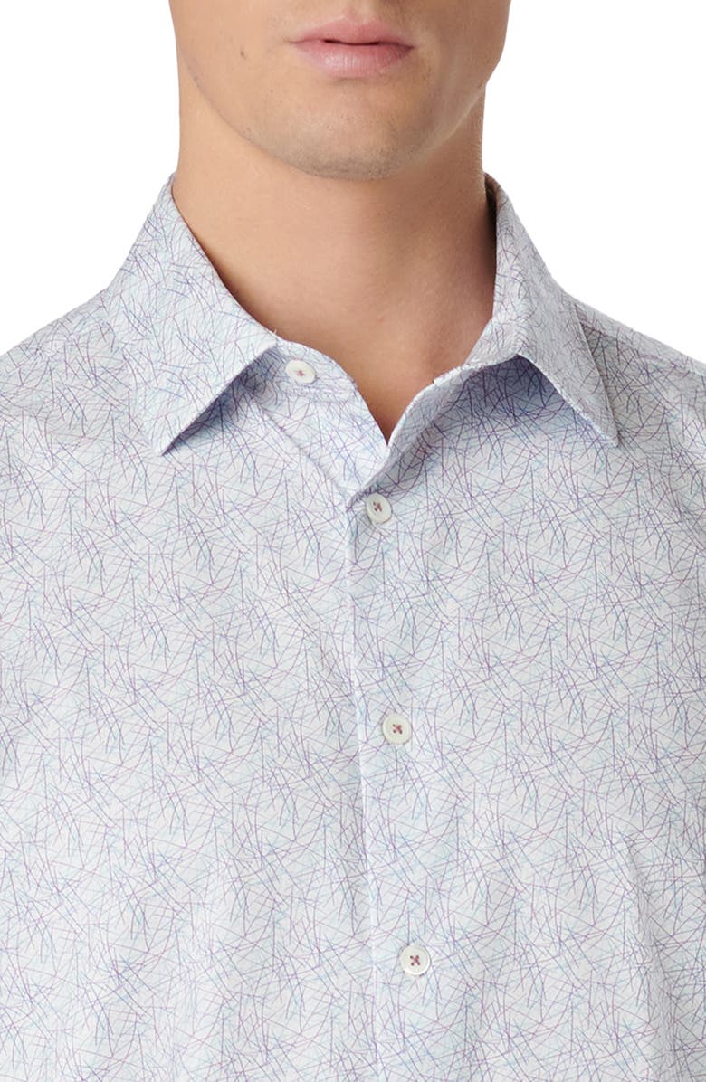 Bugatchi Miles OoohCotton<sup
®</sup
Abstract Short Sleeve Button-Up Shirt, Alternate, color,