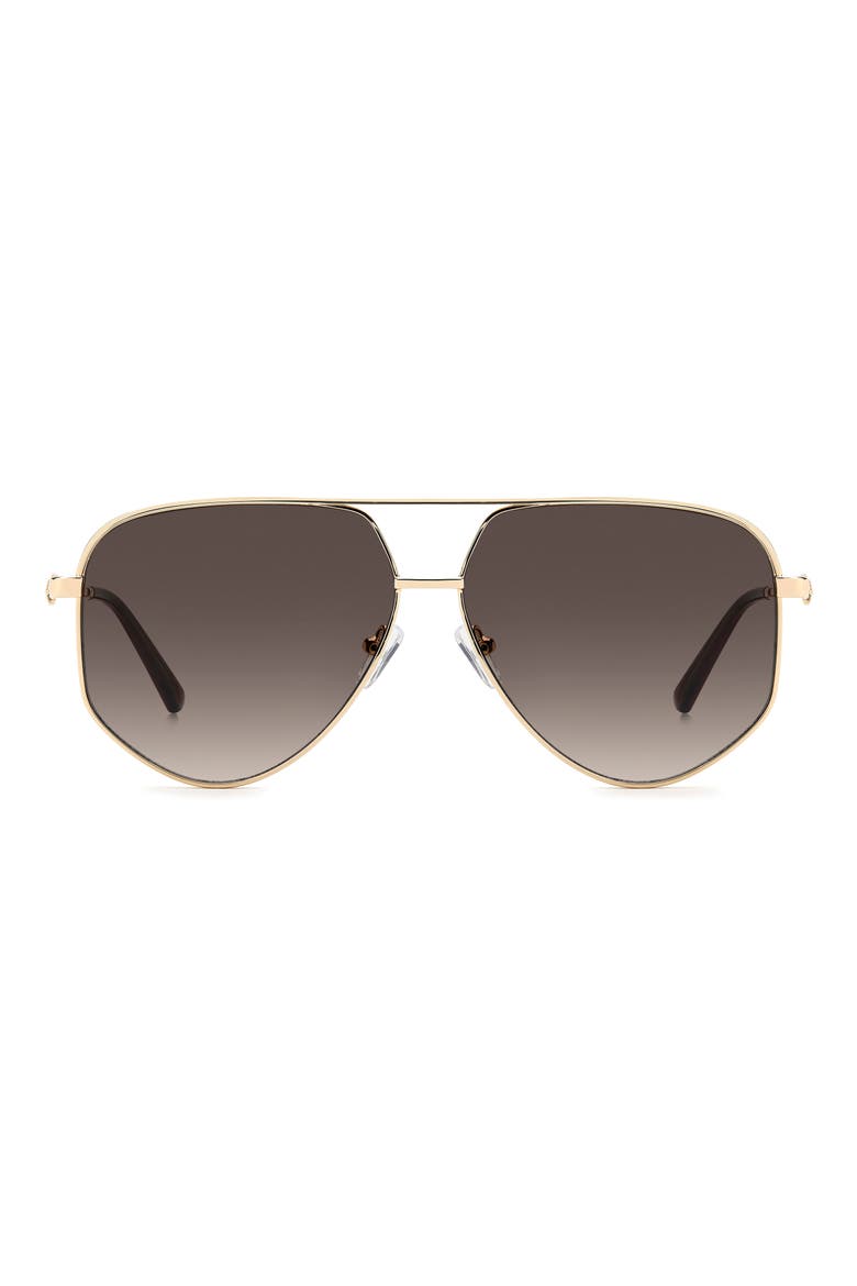 64mm Square Sunglasses, Main, color, YELLOW GOLD/ BROWN SF