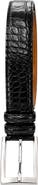 MADE IN ITALY Croc Embossed Leather Belt