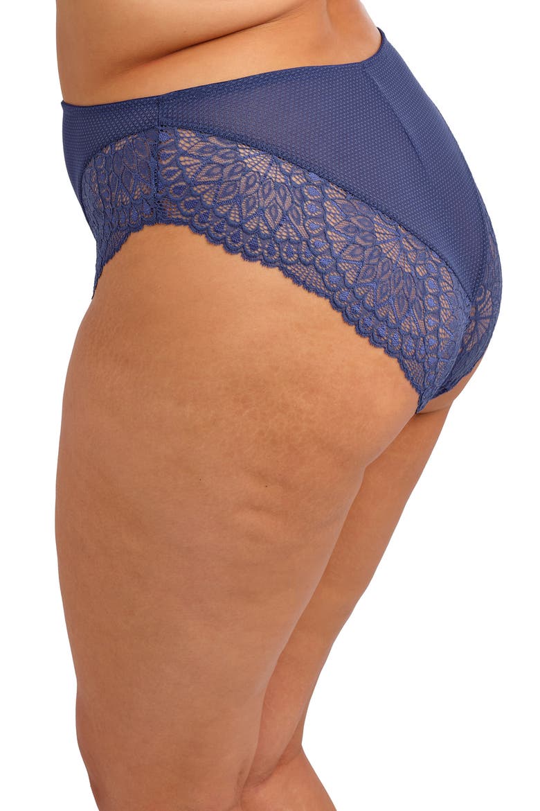 Tiernie Lace Trim Mesh Briefs, Alternate, color, DENIM