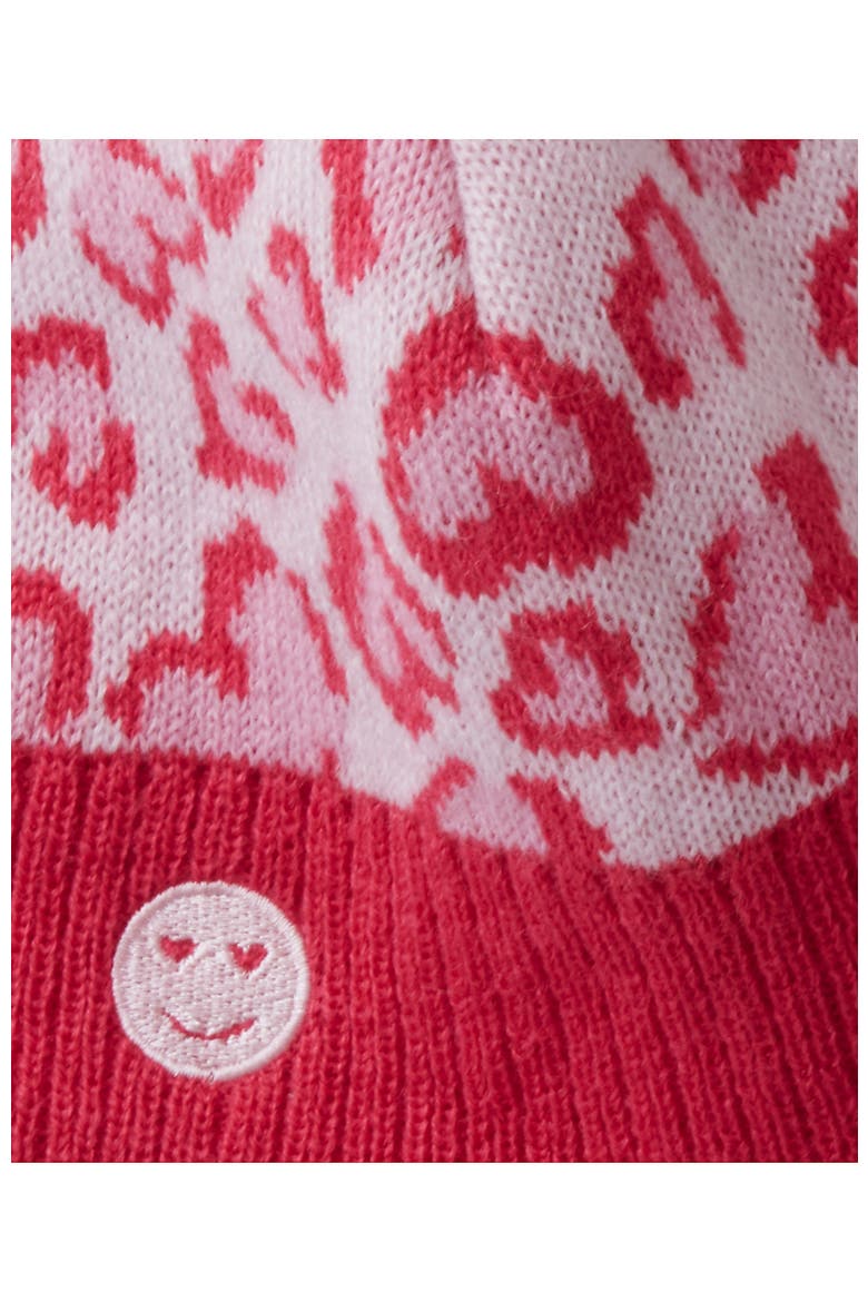 Kids Earflap Hat, Alternate, color, Cheetah Hearts/Raspberry