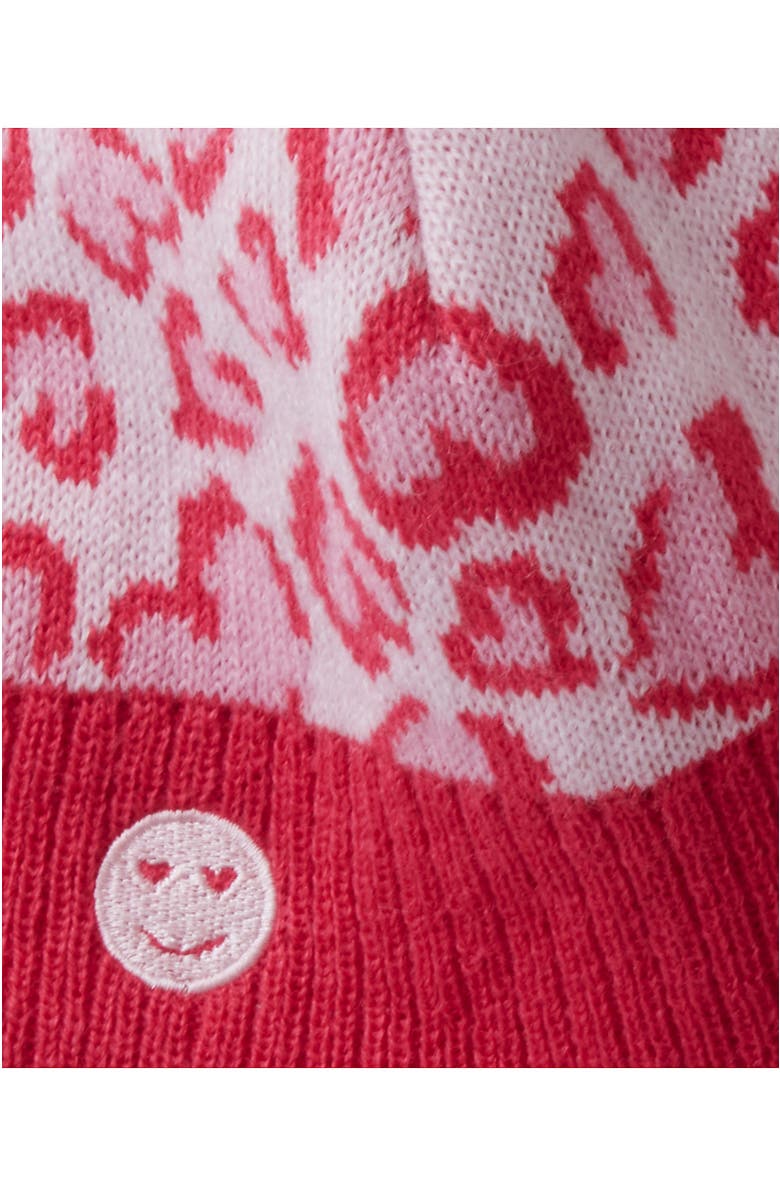 Lands' End Kids Earflap Hat, Alternate, color, Cheetah Hearts/Raspberry