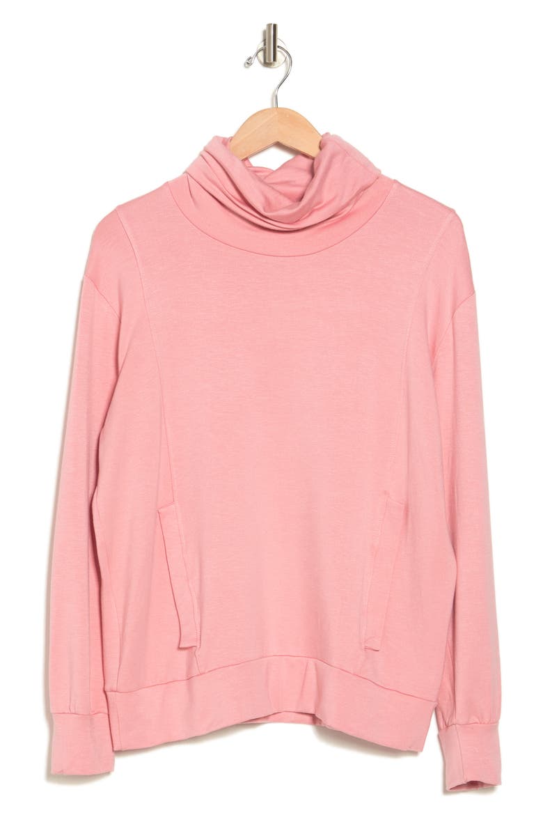 Turtleneck Banded Sweater, Alternate, color, GOSSAMER PINK