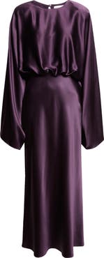 Altuzarra Evinka Long Sleeve Silk Satin Dress