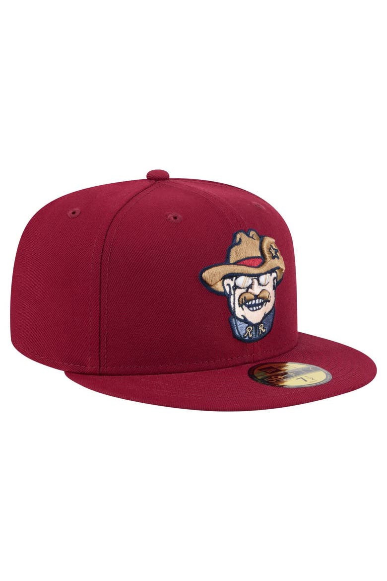 Men's New Era  Burgundy Frisco RoughRiders Authentic Collection 59FIFTY Fitted Hat, Alternate, color, Burgundy