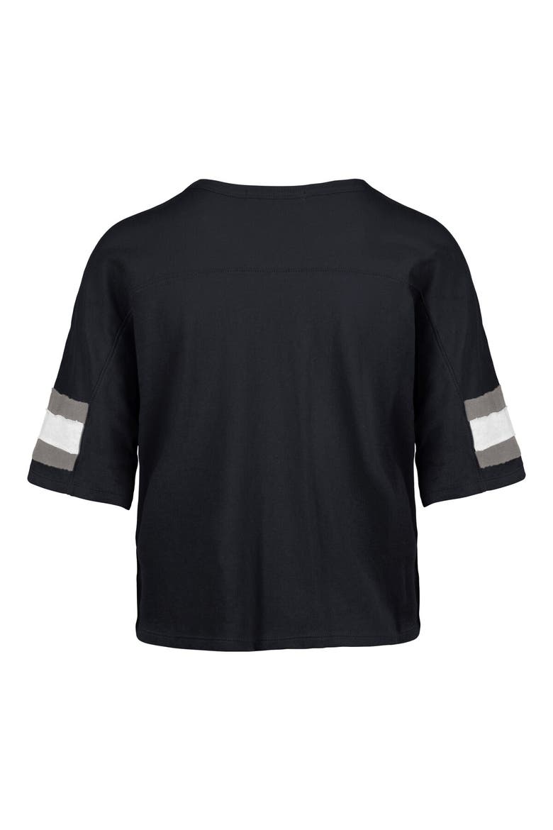 Women's '47 Navy Dallas Cowboys  Double Header Scout Cropped V-Neck T-Shirt, Alternate, color, Navy