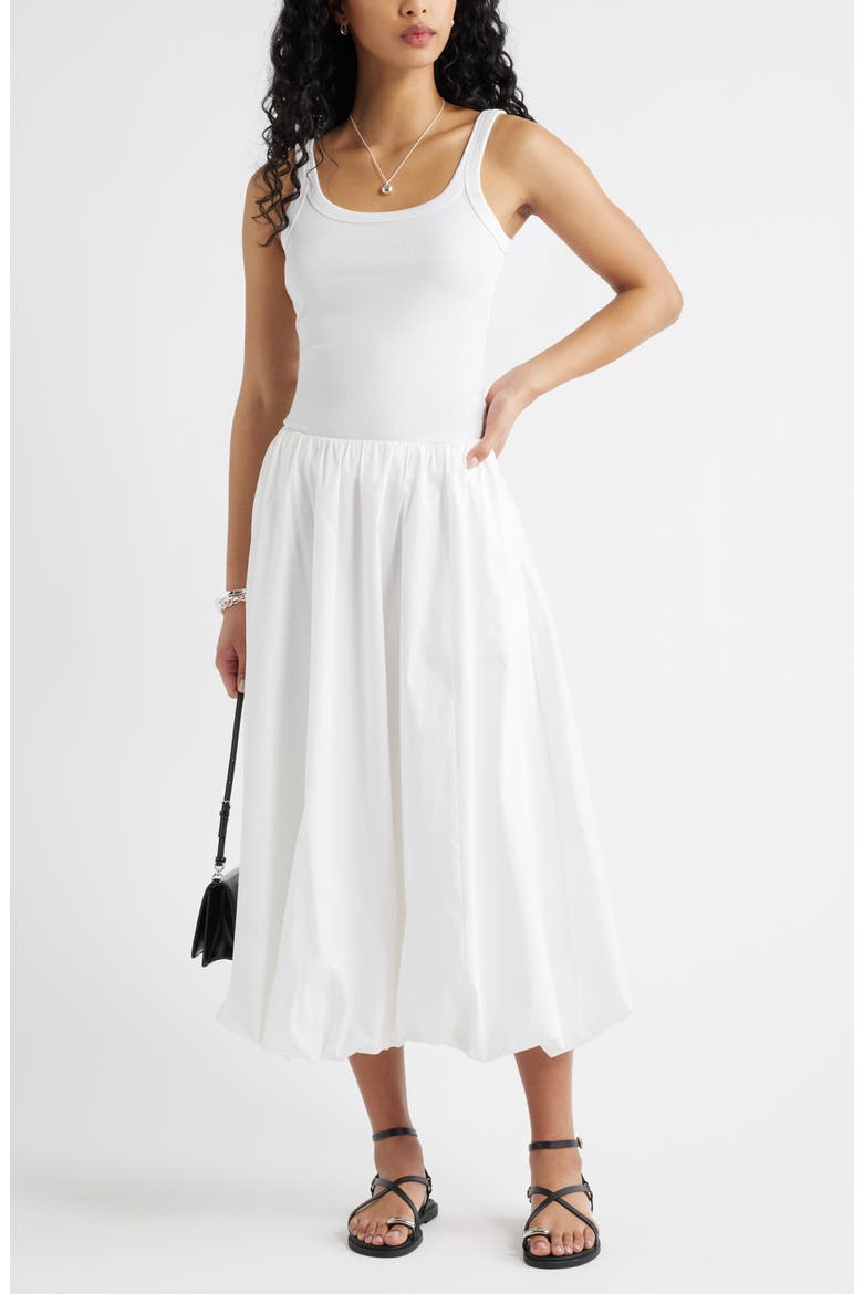 Bubble Midi Skirt, Alternate, color, WHITE