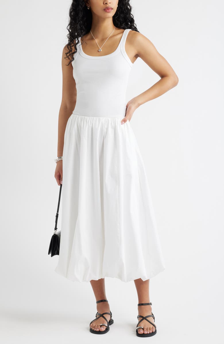 Open Edit Bubble Midi Skirt, Alternate, color, White