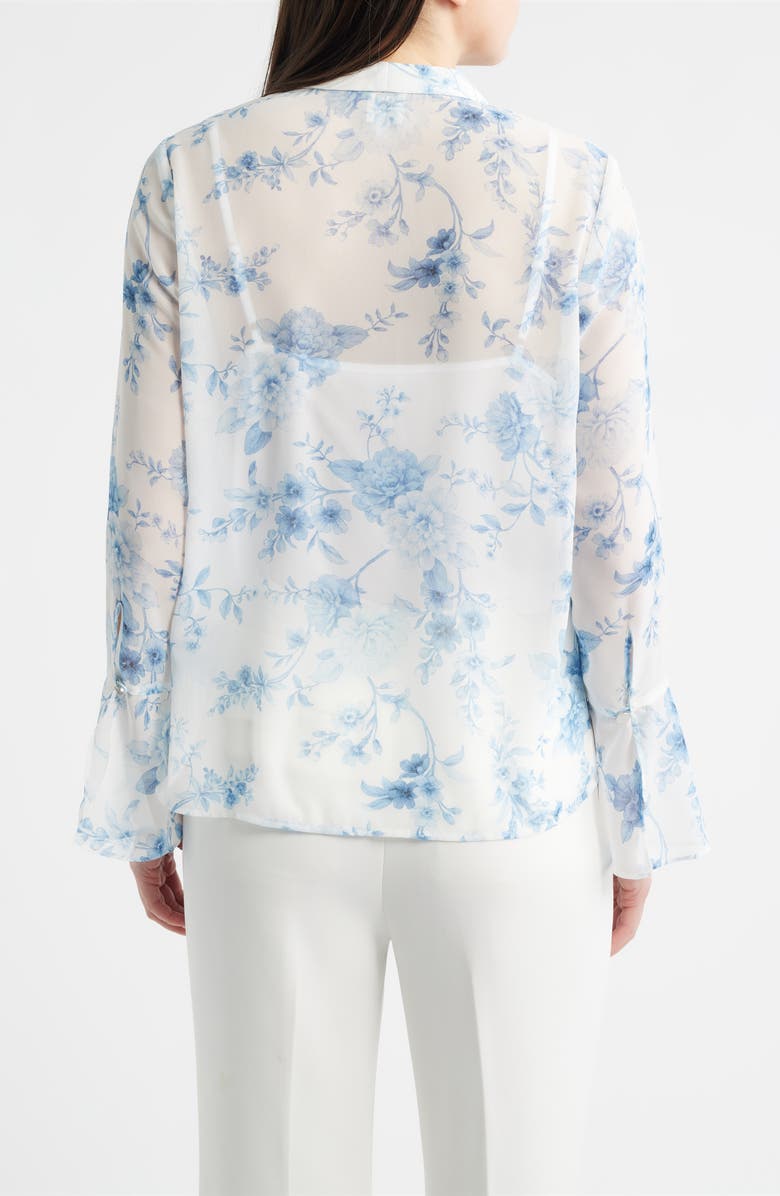 Anne Klein Ruffle Tie Neck Top, Alternate, color, 