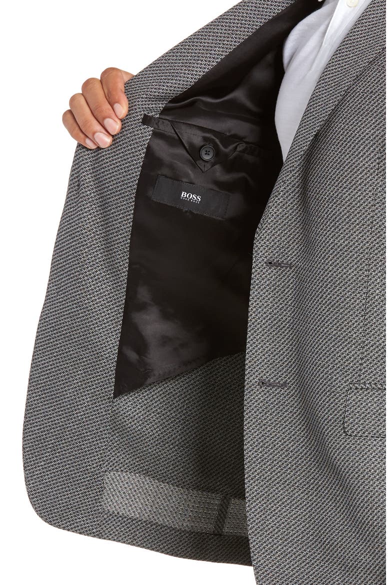 Nobis Trim Fit Houndstooth Wool Sport Coat, Alternate, color, GREY