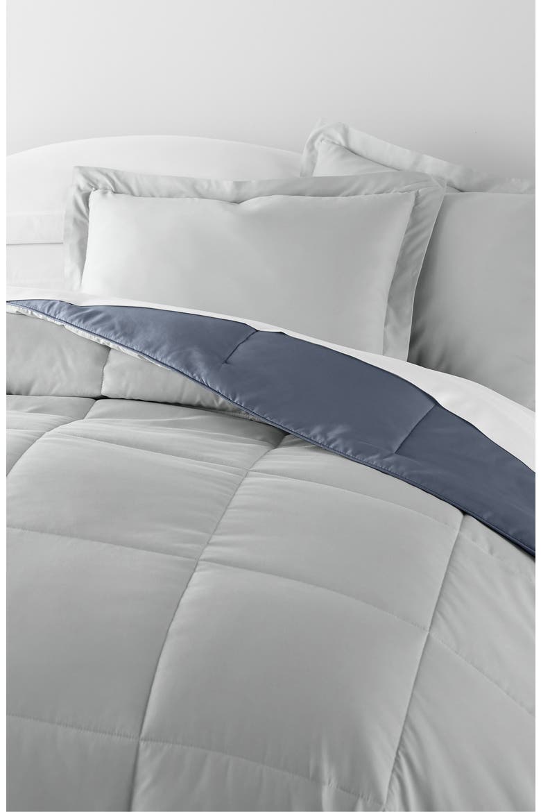 Premium Down Alternative Reversible Comforter Set, Alternate, color, STONE / LIGHT GRAY