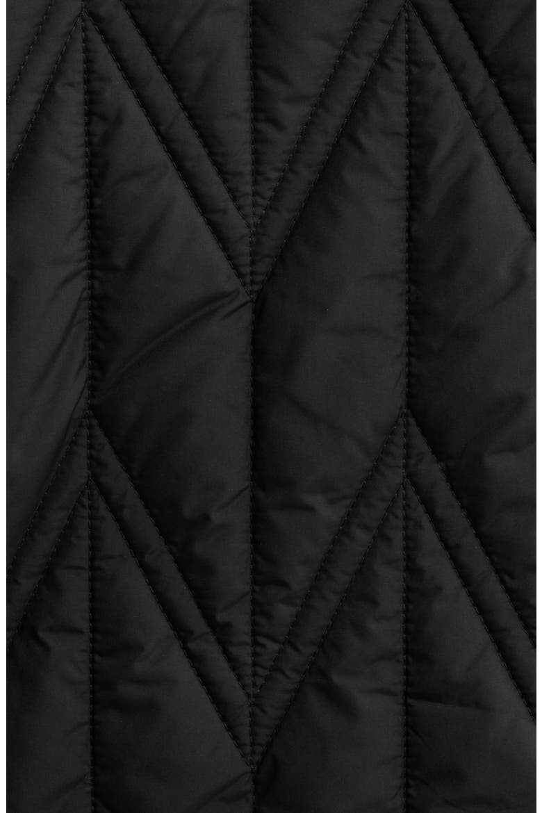 Quilted Faux Shearling Lined Jacket, Alternate, color, BLACK