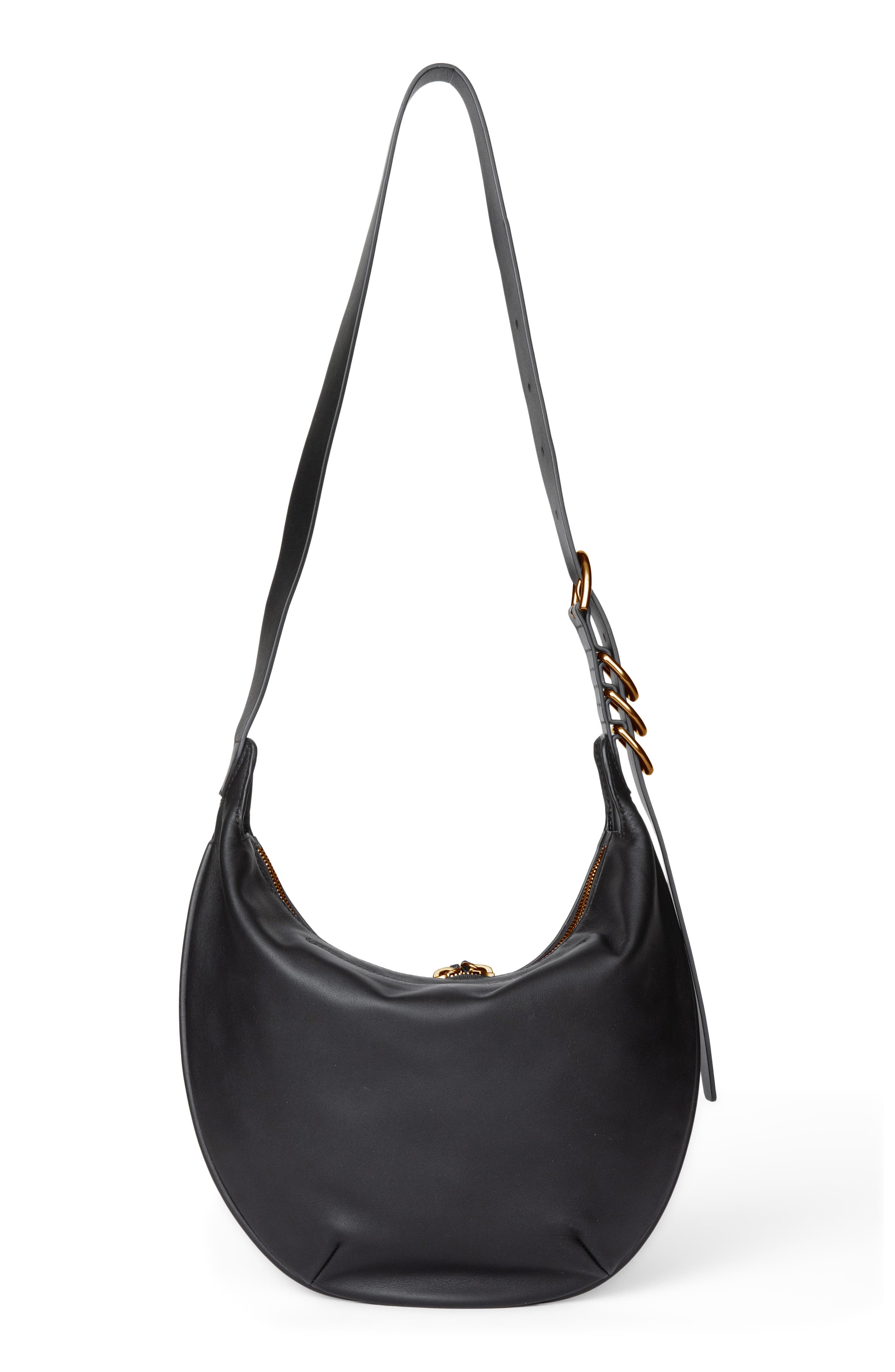 rag & bone Medium Mercer Leather Hobo Bag, Main, color, Black