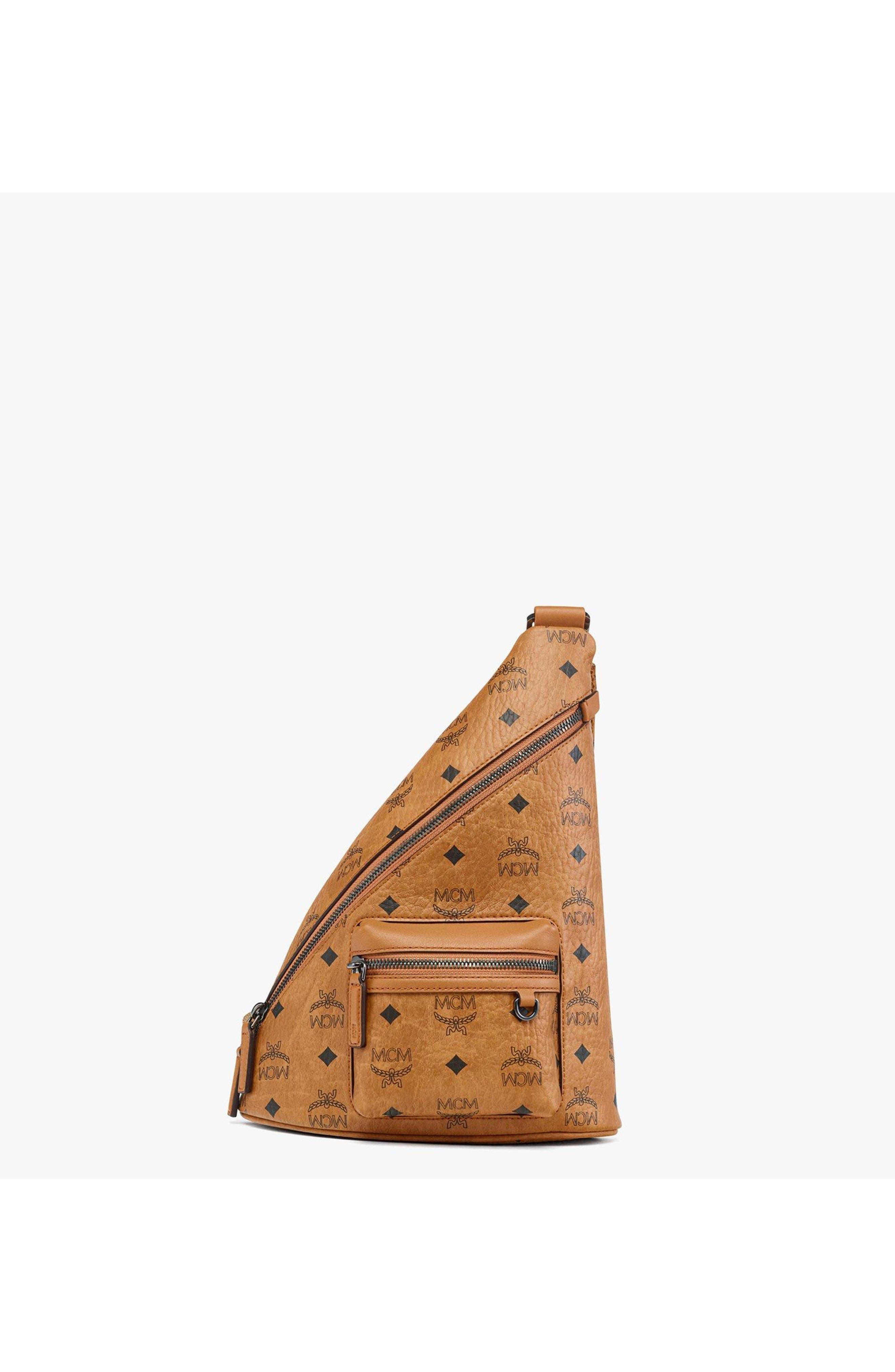 MCM Aren Sling in Visetos, Main, color, Brown