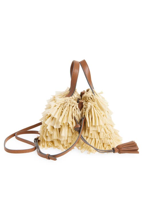 ANYA HINDMARCH ANYA HINDMARCH SMALL EYES RAFFIA DRAWSTRING BUCKET BAG 