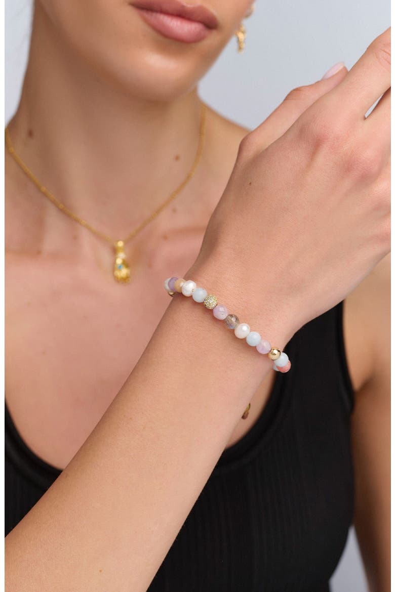 Pearl Beaded Bracelet, Alternate, color, Pastel Multicolor