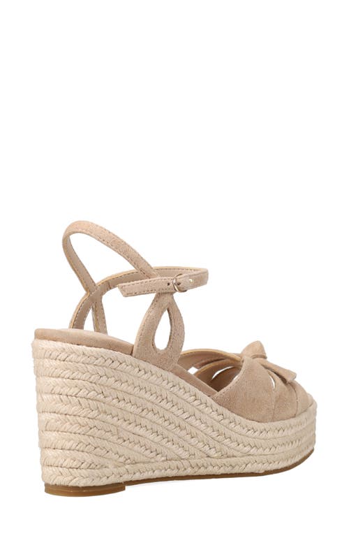 Pelle Moda Elbie Espadrille Ankle Strap Platform Wedge Sandal In White