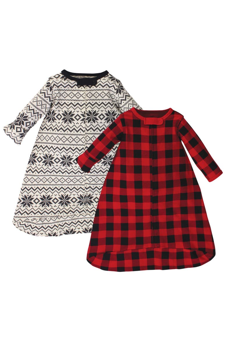 Organic-Cotton Long-Sleeve Wearable Sleeping Bag, Sack, Blanket, Main, color, Buffalo Plaid